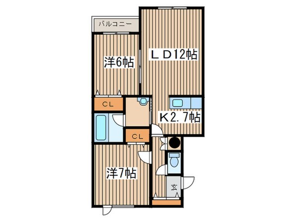 リッチオ－ク屯田Ｂの物件間取画像